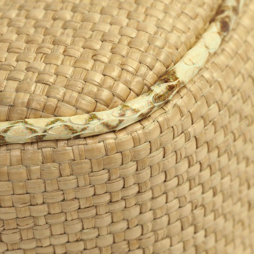 Raffia Small Chain Shoulder Antique Gold Hardware GG Marmont Light Beige - Picture 5 of 7